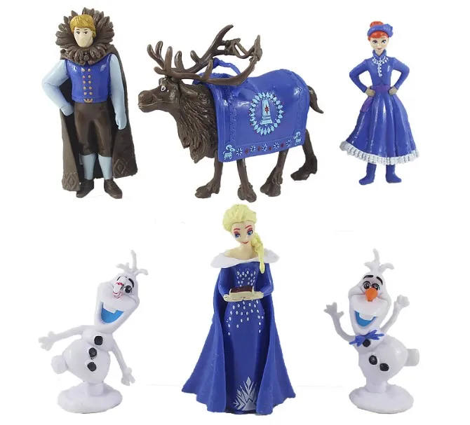 

New! 6-11CM 6pc/Set Frozen-2 Elsa Anna Olaf Action Figures Princess Cartoon PVC Dolls Model Toys for Children Girls Gifts