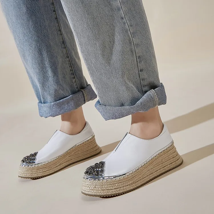 white platform loafers