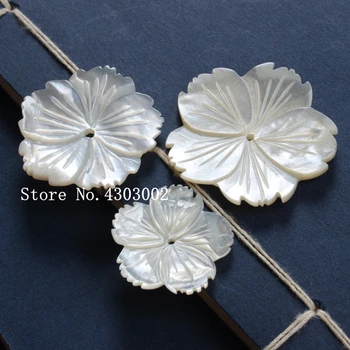 

20pcs/lot 25mm 34mm 38mm Natural 5 Flower cut Mother of Pearl shell for DIY Jewelry Flower Cut MOP Pearl shell Beads for Brooch