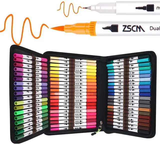 Watercolor Brush Pens ZSCM 8/12/24/36/160 Dual Brush Markers Pens