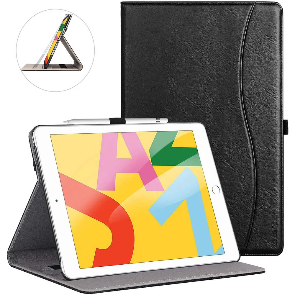 ZtotopCase для нового iPad 7th поколения 10,2 дюймов премиум-класса из искусственной кожи Тонкий чехол с откидной крышкой держателем с автоматическим включением/Sleep(Пробуждение/спящий режим