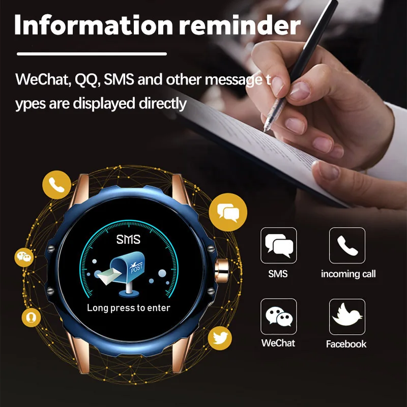 LIGE-ο  Ʈ ġ, ְ 귣 Ÿ   ڵ   ð Relogio inteligente + box, 2020
