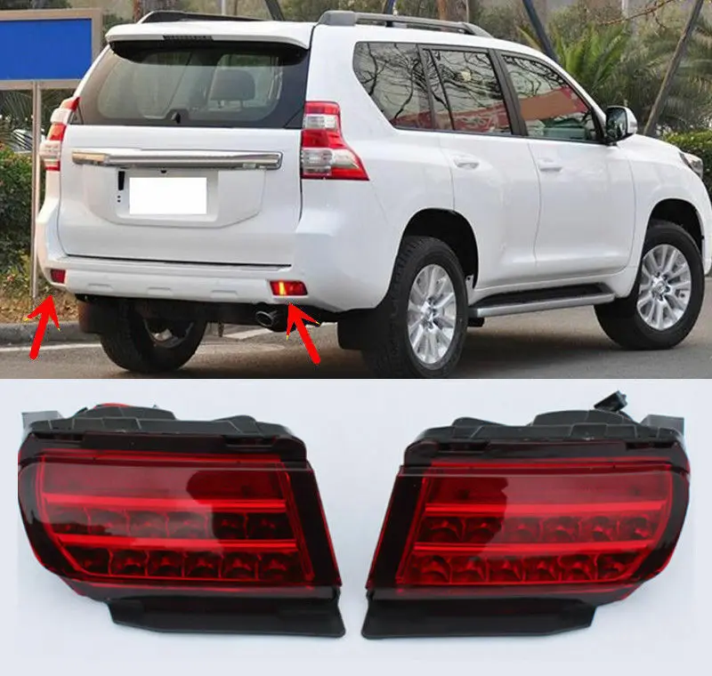 Для Toyota Prado FJ150 2010- высокое качество светодиодный Копченый автомобиля задние противотуманные фары дальнего света бампер лампа