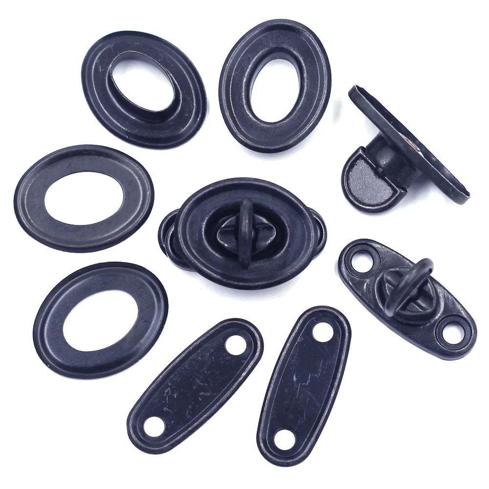 

Twist Turn Lock Kiss Clasps Frame Hardware Alloy Oval Black For Shoulder Purse Leather Luggage Bags DIY Accessories 32x22mm