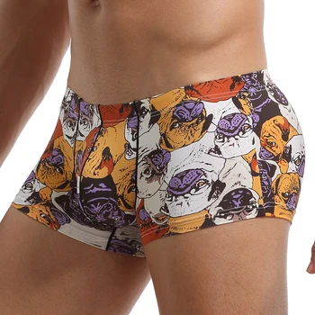 

men ultra-thin Ice Silk Cartoon Print boxer men sexy hot man underpants summer shorts panties