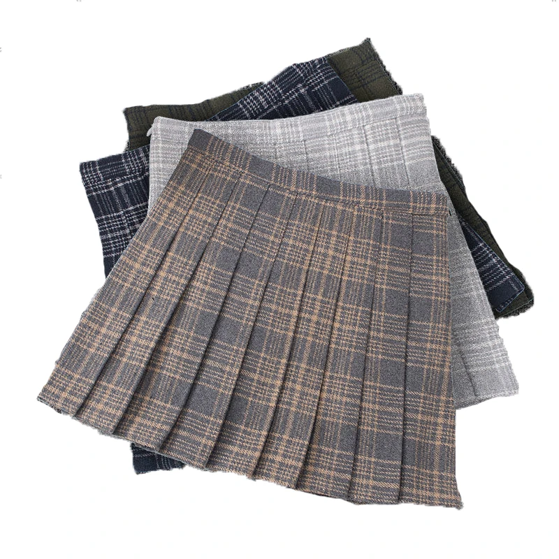 Женская клетчатая юбка в консервативном стиле с высокой талией Harajuku Мини Милая юбка для танцев трапециевидной формы в клетку Faldas XXL