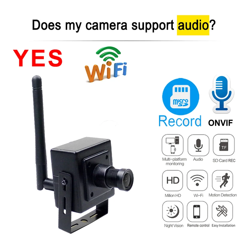 Мини камера видеонаблюдения 5 МП Wi Fi Ip 64 ГБ аудио Full HD 16 32 беспроводная IPCam Onvif