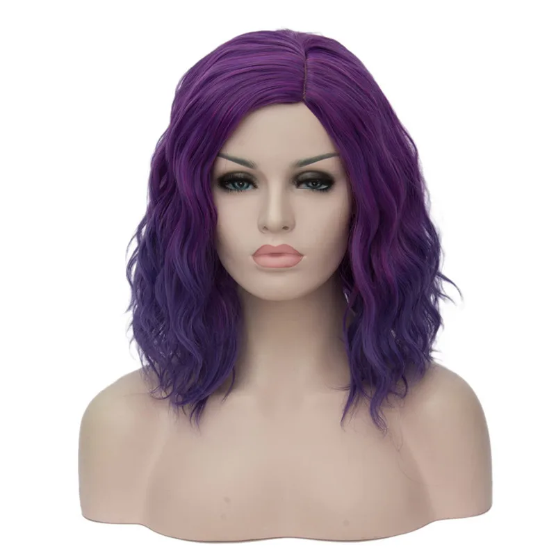 Vendedor Caliente MSIWIGS mujer púrpura 22 colores Cosplay peluca ondulado corto sintético resistente al calor de pelo Rosa Rubio Ombre porque peluca 9gLEn7Yoz
