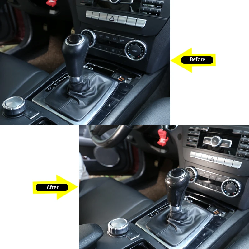 Черное дерево зерна для Mercedes Benz C Class W204 E W212 GLK X204 CLS W218 A G класс ABS автомобиля переключения передач головы отделка стикер