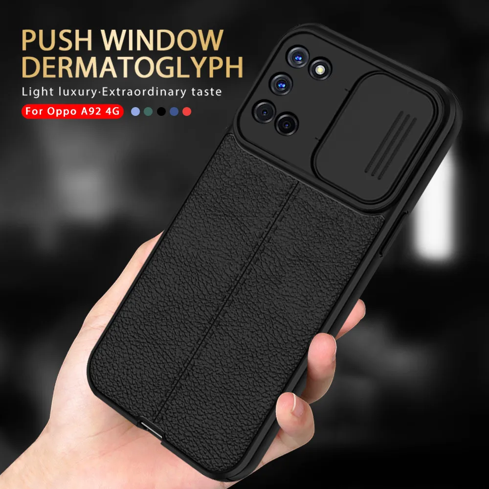 Кожаный чехол для Oppo A94 A74 A54 4G A93 A53 S A32 F17 F19 Pro A 52 72 92 Reno5 F Lite Lychee защитный камеры |