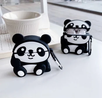 

3D Rabbit Earphone Case For Airpods Case Silicone Cover for Airpods 2 Case Panda Headphone Earbuds Earpods Case Cover Ring Strap
