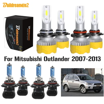 

Buildreamen2 4 X Car Headlight High Low Beam LED Halogen Headlamp For Mitsubishi Outlander 2007 2008 2009 2010 2011 2012 2013