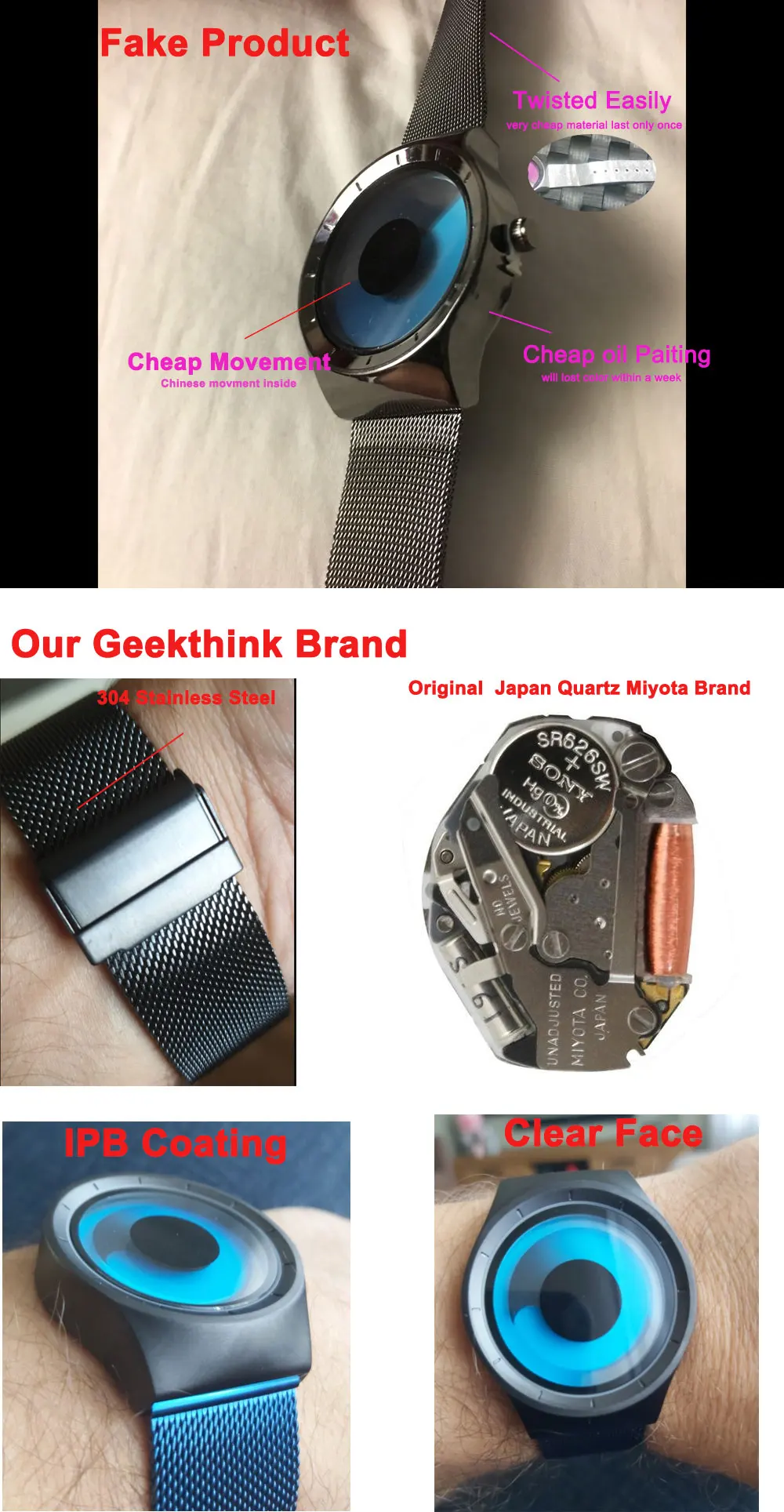 Cena GEEKTHINK zegarki kwarcowe męskie Unisex dla klienta VIP Dropshipping