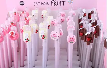 

korea fruit candy house gel pen cute cartoon neutral pen school prize office black ink pen promotion supplies 48pc/lot