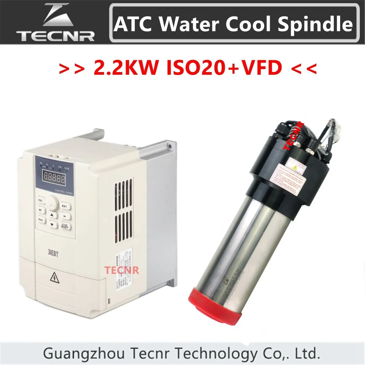 

ATC Spindle 2.2KW 3HP ISO20 Automatic Tool Change for metal cutting water cooled spindle motor with BEST Inverter VFD Kits