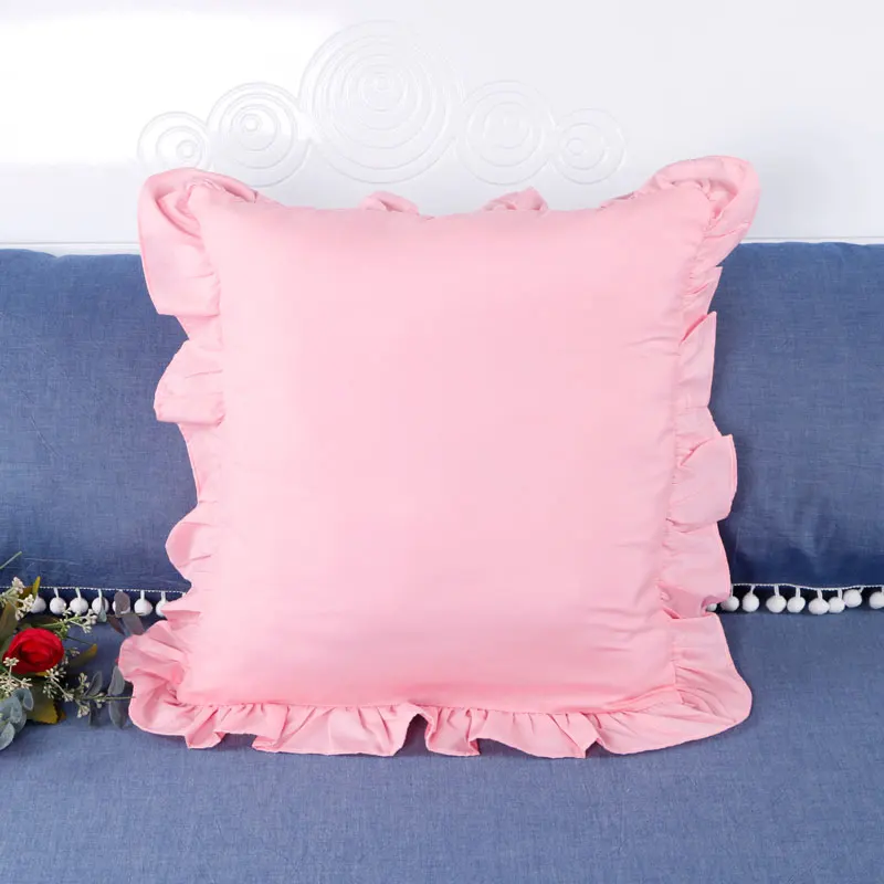 (HANYUE)The New Style Of Pure Color Frilly Wool Pillow Is Available In A Variety Of Colors outdoor seat cushions Cushions