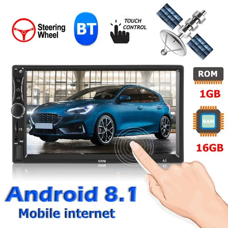 SWM A2 2 Din Автомобильный Радио мультимедийный плеер " Android 8,1 HD gps Bluetooth навигация WiFi USB стерео видео MP5 плеер AUX TF Авто Aduio