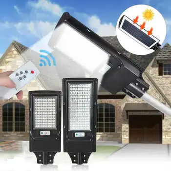 

100W/200W LED Outdoor Lighting Wall Lamp Solar Street Light IP67 Solar Powered Remote Radar Motion Light Control for Garden Yard