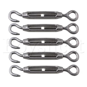 

5pcs Hook & Eye Turnbuckle for Wire Rope Cable M4 Stainless Steel 304
