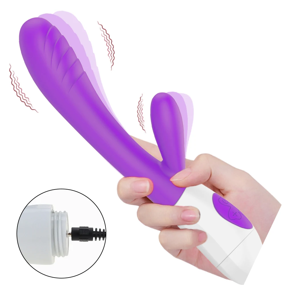 Перезаряжаемый G spot Дилдо Вибратор Кролик Водонепроницаемый эротические