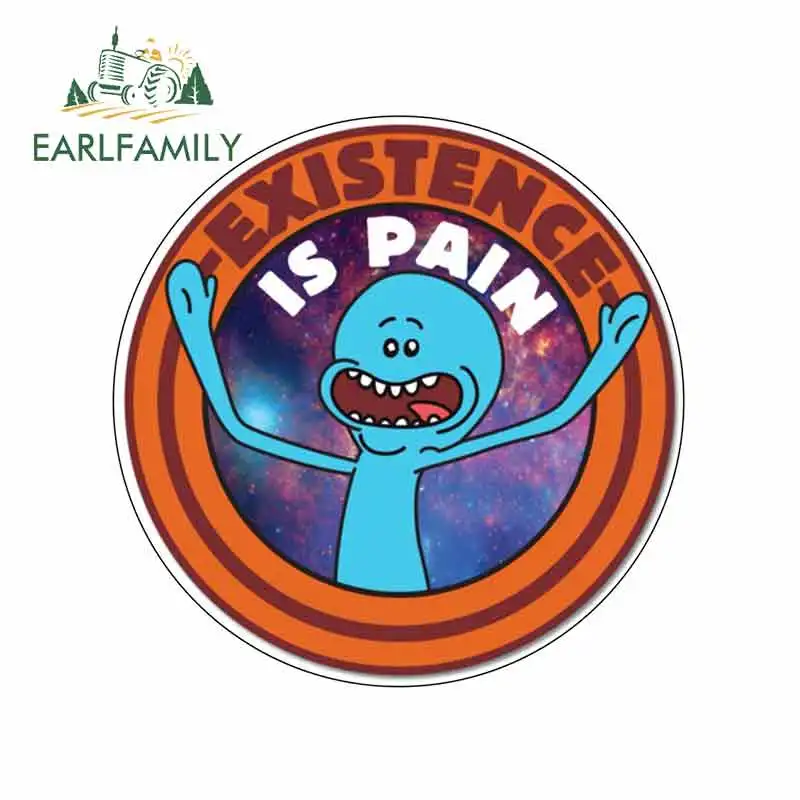 

EARLFAMILY 13cm x 13cm for Existence Is Pain Logo Car Stickers JDM Vinyl Air Conditioner RV VAN Fine Decal Accessories Graphics