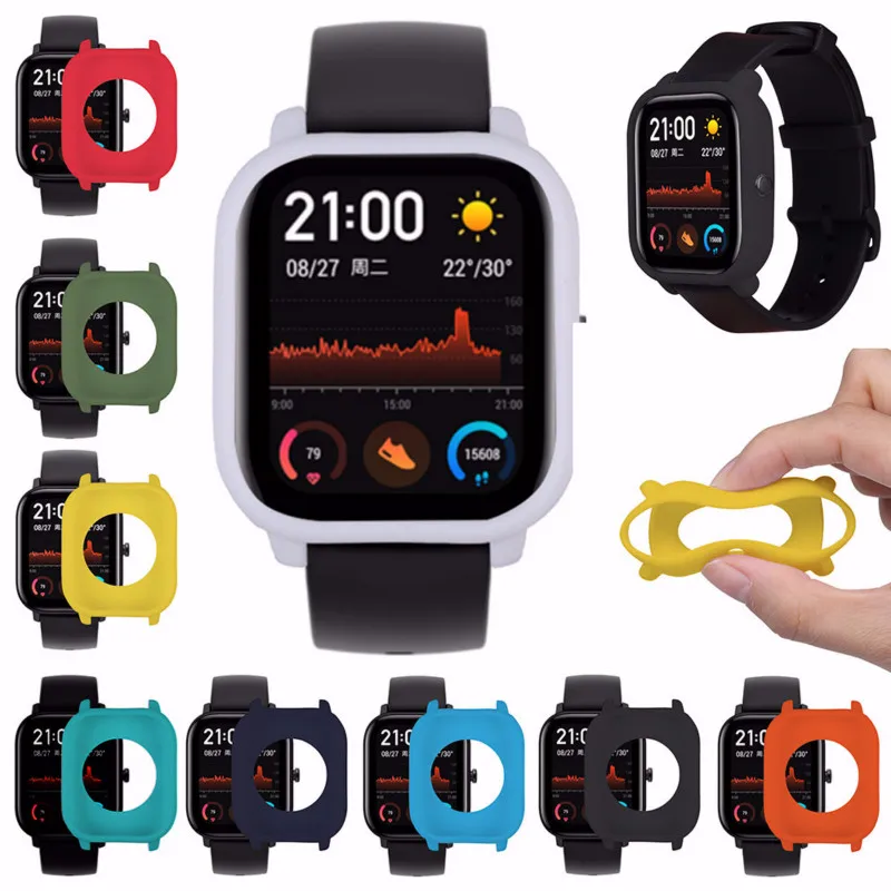 Защитный чехол для Xiaomi Amazfit GTS Часы Мягкий Силиконовый Корпус рамка Бампер