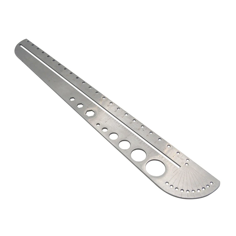 

EDC Multi-Tool Multi Functional Reusable Eco-friendly Stainless Steel Ruler Spanner Compasses Protractor Measuring Tool