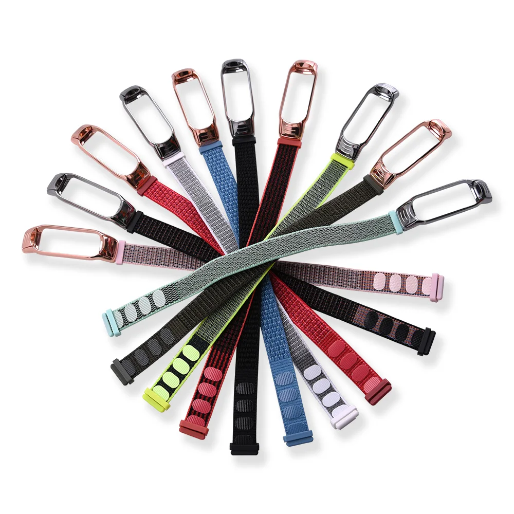 

Strap For Mi Band 4 3 band Wristband nylon Bracelet Smart watch Band Accessories wrist mi Band3 for Xiao mi miband 3 4 wristband