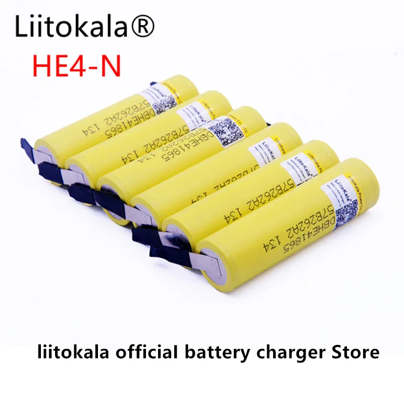 1-10 шт LiitoKala для HE4 18650 2500 mah 20A 18650 литий-ионная аккумуляторная батарея безопасная батарея для ecig/скутера+ никель