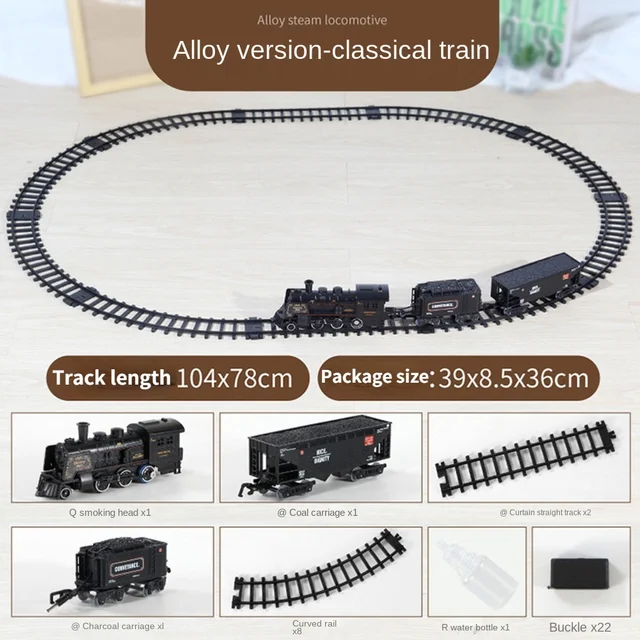 Simulation Electric Train Toy Railway Classical Model Freight Train Alloy Car Track Steam Retro Kids Toy Gift 2