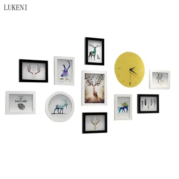 

Photo Frame Creative Wall Hanging Combination Nordic Photo Studio Photo Wall Frame Wall Simple Modern 5 7 10 Inch Photo Frame