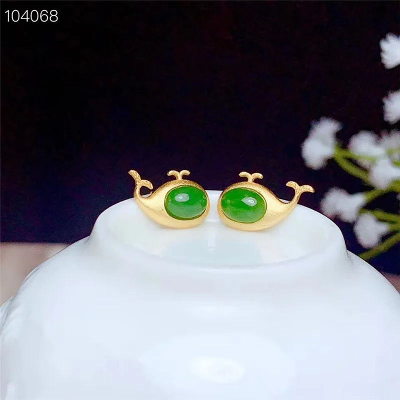 

Серьги женские из серебра 925 пробы с натуральной яшмой с дельфином