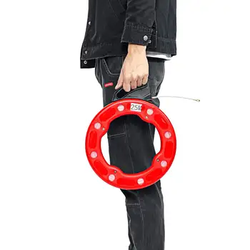 

20/25M 4mm Fiberglass Fish Tape Reel Puller Conduit Ducting Rodder Pulling Wire Cable Ducting Rodder Pulling Wire Cable Puller