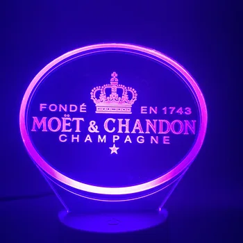 

3d Led Night Light Champagne Lamp Indoor Decoration Color Changing Touch Sensor Remote Controller Lamp