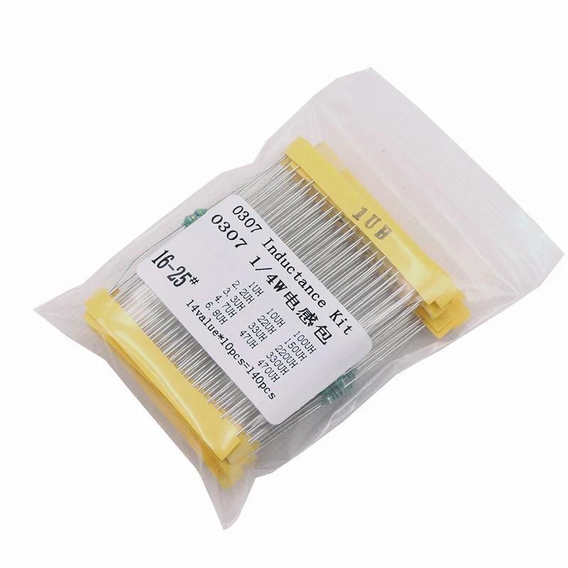 Free Shipping 0307 1uH to 470uH Inductor, 14valuesX10pcs=140pcs,,color ring Inductor Assorted Kit