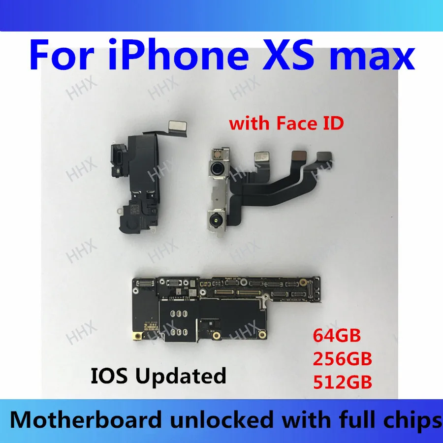 

For iphone XS max motherboard with face ID unlock IOS update logic board XS max original mother board 64GB/256GB/512GB mainboard