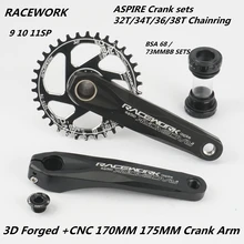 RACEWORK MTB горный велосипед сплав 170 175 мм Кривошип 32T 34T 36T 38T прямое