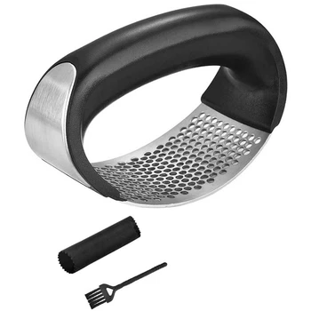 

Garlic Press Rocker Silicon Garlic Peeler Stainless Steel Garlic Mincer Clove Masher Mincing Tool Innovative