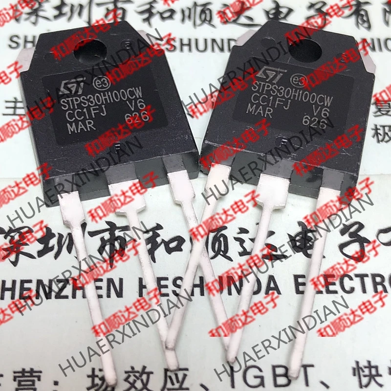 5 шт., новые оригинальные кнопки STPS30H100CW TO-3P 100V 30A на