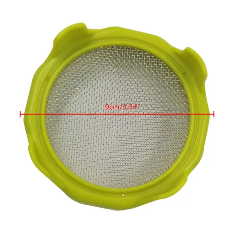 Sprouting Lid with Stainless Steel Screen Mesh Cover Cap for 86mm Wide Mouth Mason Sprout Jars Germination Strainer Sprouter