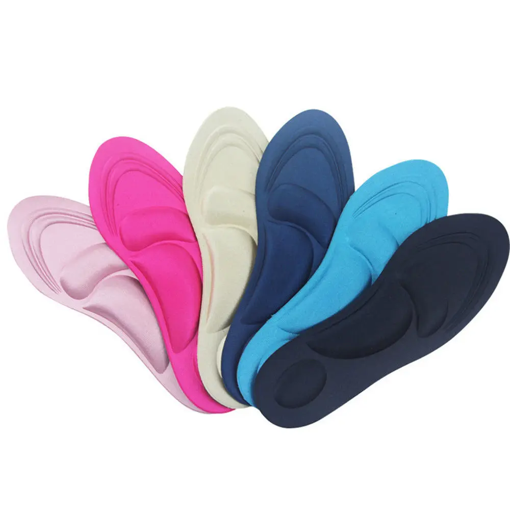 1pair 4d Sponge Pain Relief Soft Insoles Arch Support Cutting Shoe Pad Foot Care Peds Liners For Women Men Random Colors