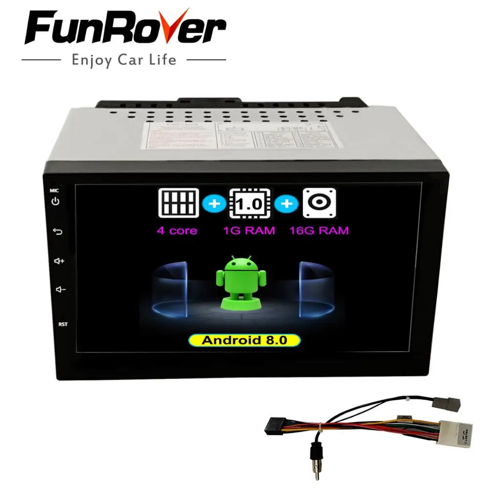 Автомобильный мультимедийный dvd плеер Funrover универсальная стерео система на Android 8