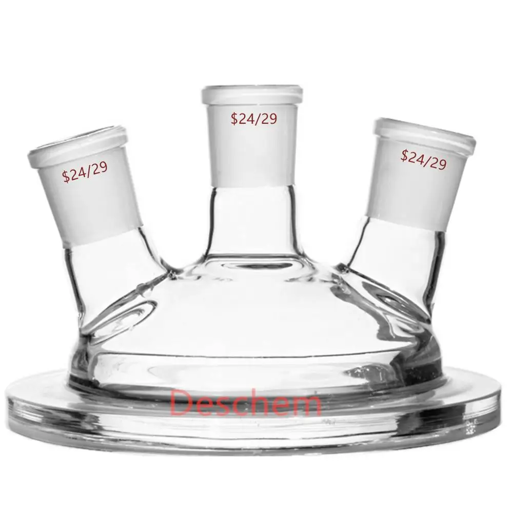 24/29 150mm 3neck Glass Reactor Lid Three Necks Use For Reaction Flask