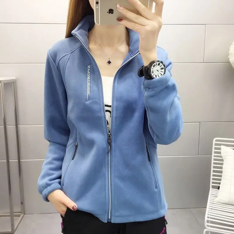 

Women's Fleece Polar Fleece Outdoor Padded Sports Jacket Men's Autumn and Winter Mountain Hiking Travel Warm Breathable