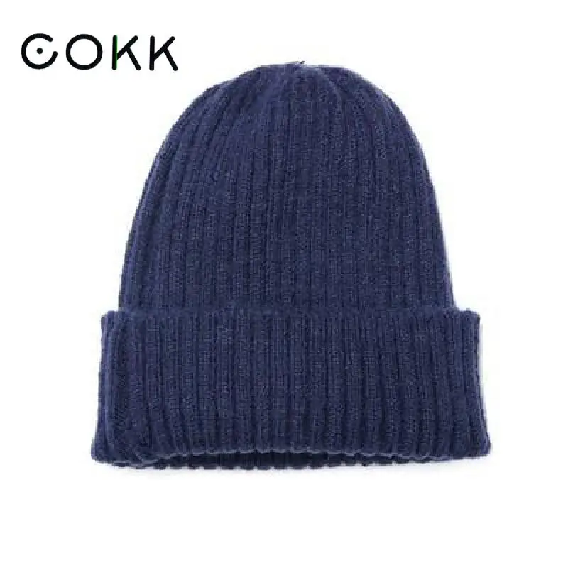 COKK новые модные вязаные шапки для женщин осень зима мягкие мужские Skullies Beanie трикотажные Gorras сплошной цвет хип-хоп шапка для мальчиков и девочек