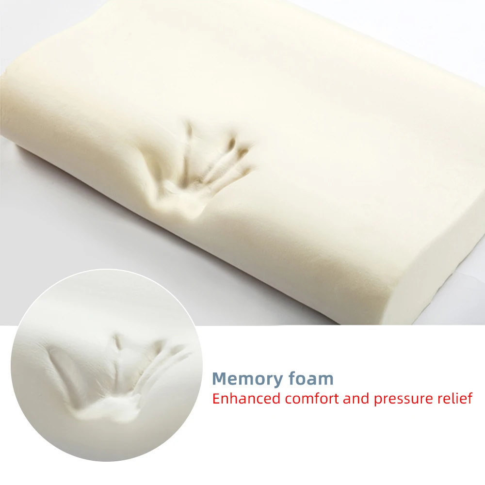 2 шт. подушки для постельных принадлежностей с эффектом памяти из бамбукового волокна для сна с медленным отскоком для защиты шеи с эффектом памяти подушки для здоровья шейки матки