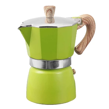 

Aluminum Italian Moka Espresso Coffee Machine Filter Stove Pot 3 Cups(Green)