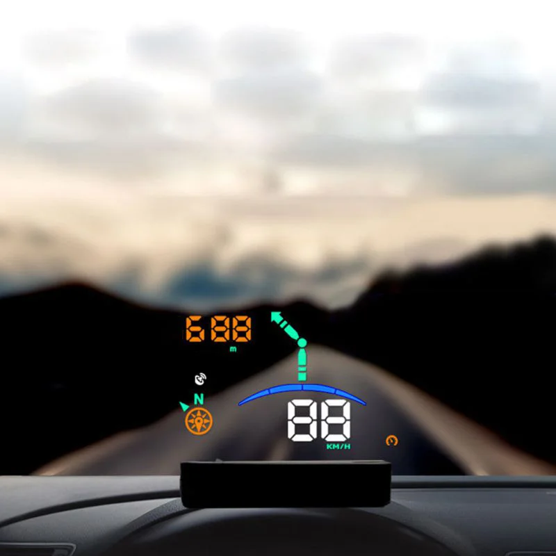 H8 Универсальный Hud Автомобильный дисплей лобовое стекло скорость проектор Gps навигация интеллектуальная скорость температура воды безопасность Alar