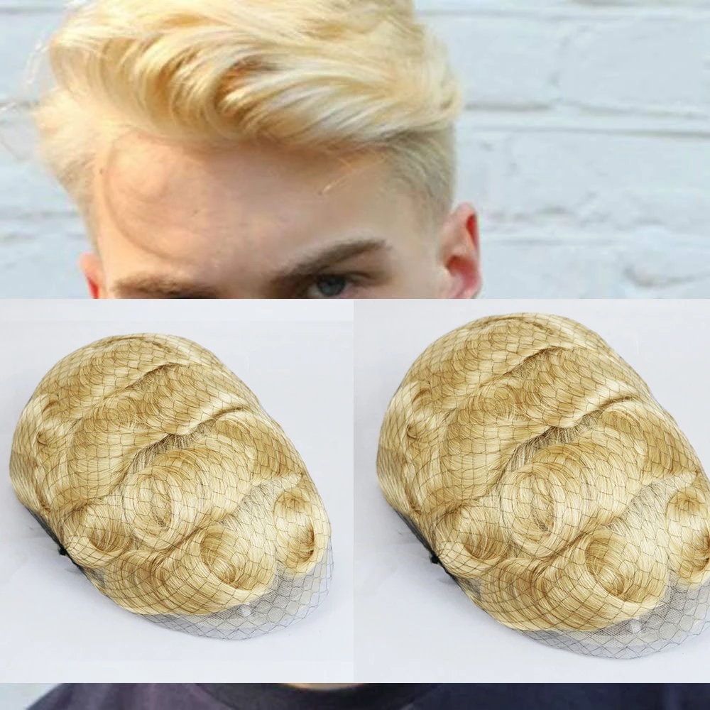 Швейцарский полный кружевной мужской парик 613 цвета блонд Remy человеческих волос прочный и мягкий заменить мужчин t для мужчин шиньон
