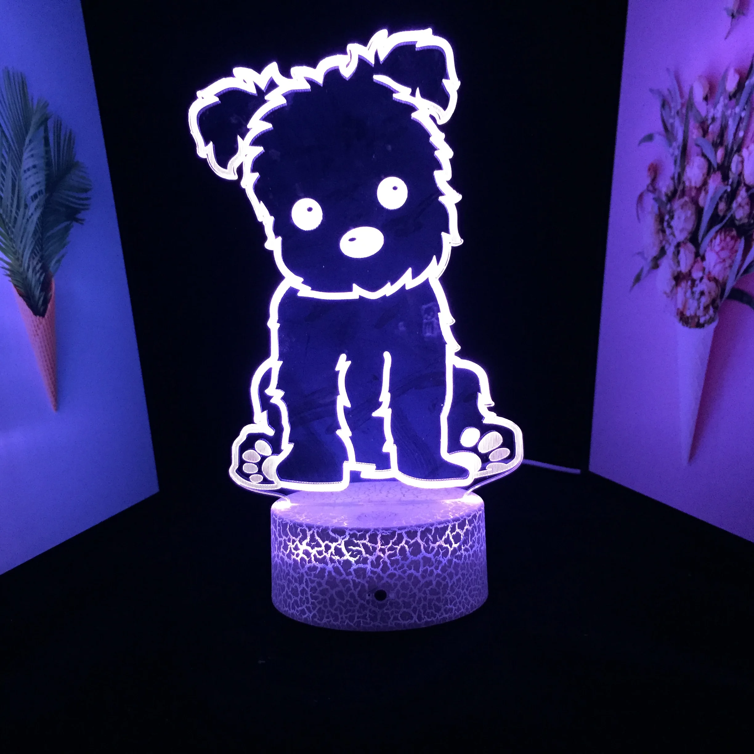 Светодиодсветодиодный акриловая лампа в виде животных светильник с 3D рисунком